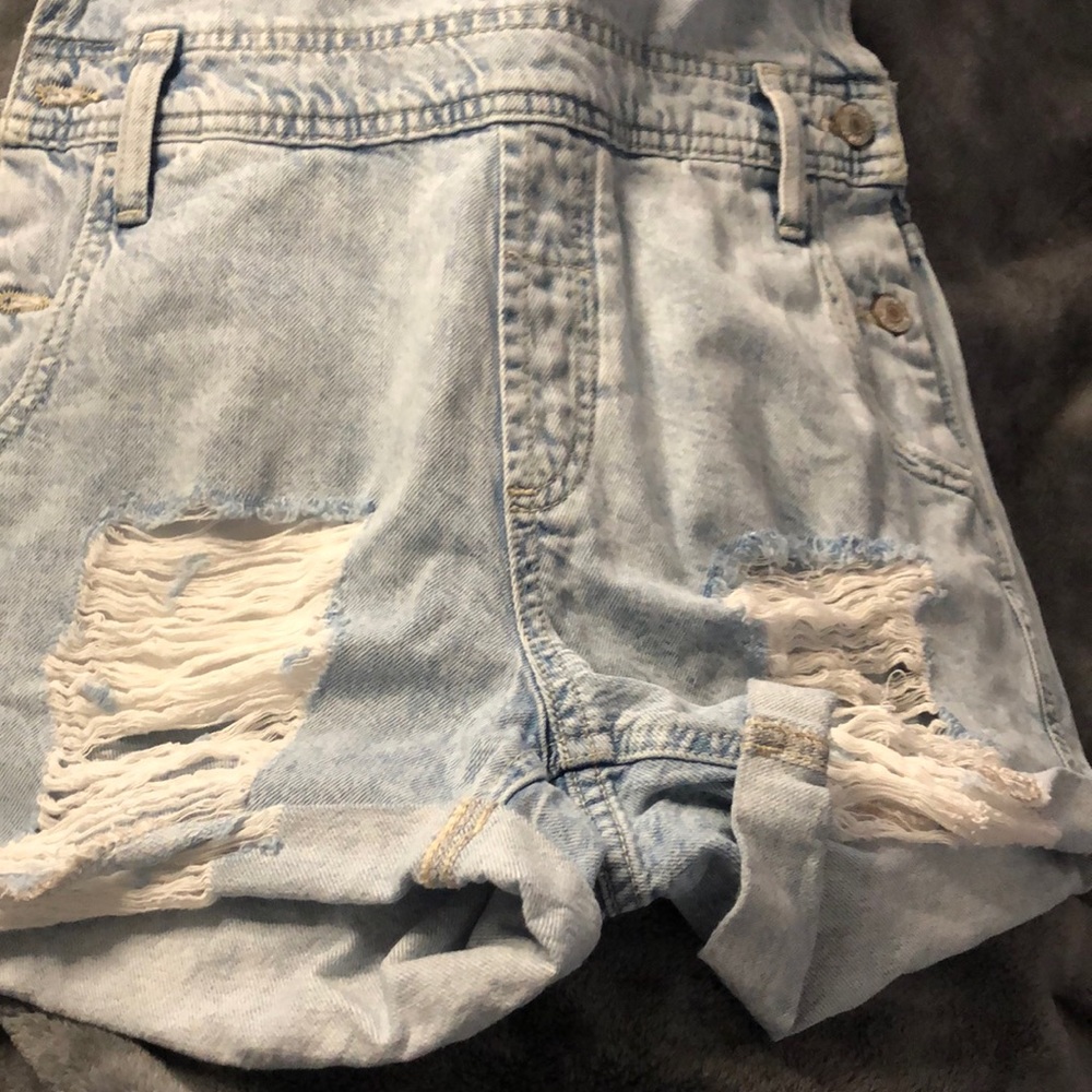 Overall blue jeans
